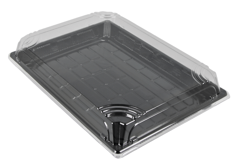 [1519998025-1] Sushi tray SY-11 + deksel 256x185x20mm Zwart 200st