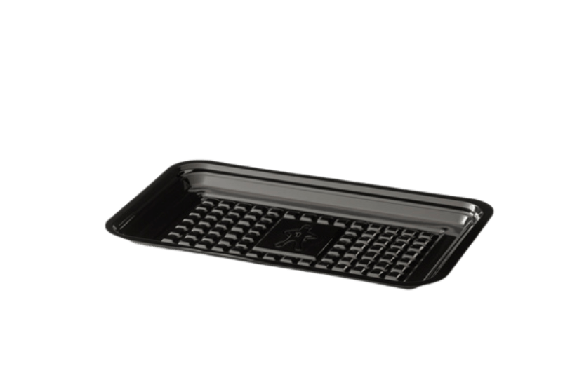 Vleeswarenschaaltje APET 10x16cm zwart 3000st