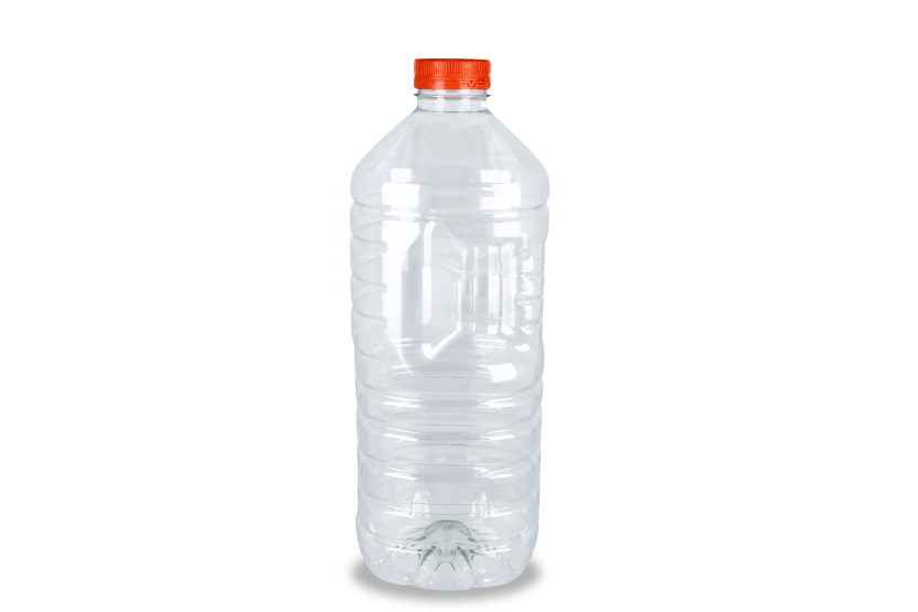 rPET fles 2000cc met oranje vaste dop 35st