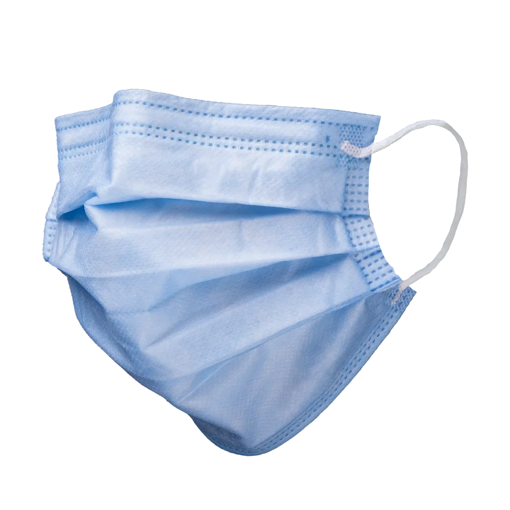 [02205-B] Blauw Mondmasker Elastiek 50/doos, type IIR, Med-Comfort Fog Stop 4-laags