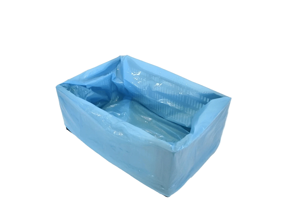 Kratzak HDPE blauw 68+34x63cm 10 mu 1000st