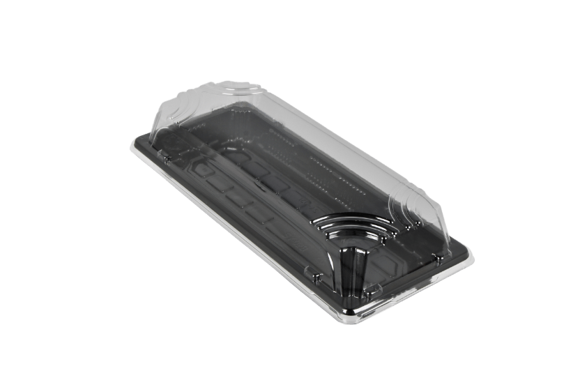 STOPGEZET - Sushi tray SY-02 + deksel 222x90x20mm Zwart 300st