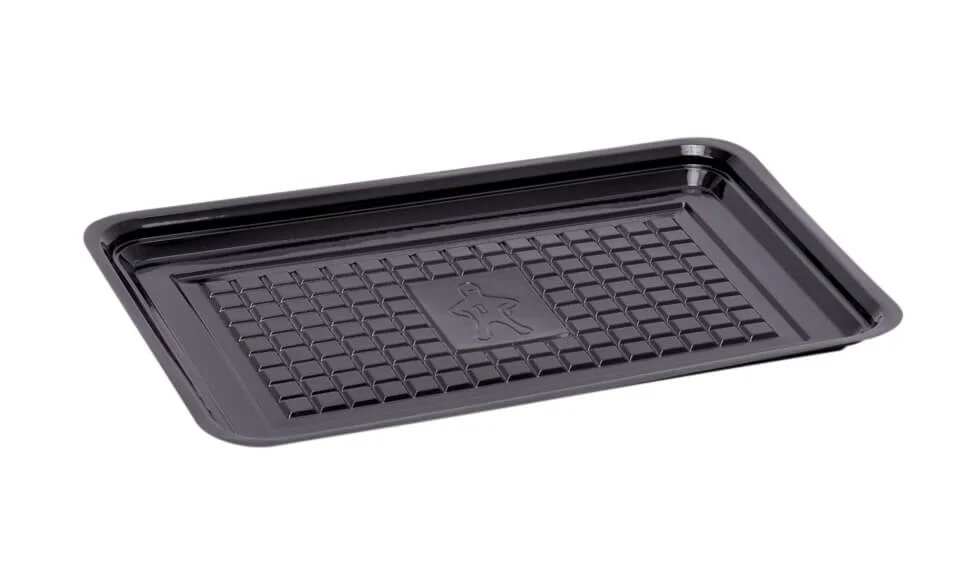 [2910125180Z] RPET vleeswarenschaaltje zwart formaat 125 x 180 x 10 mm 3.000st