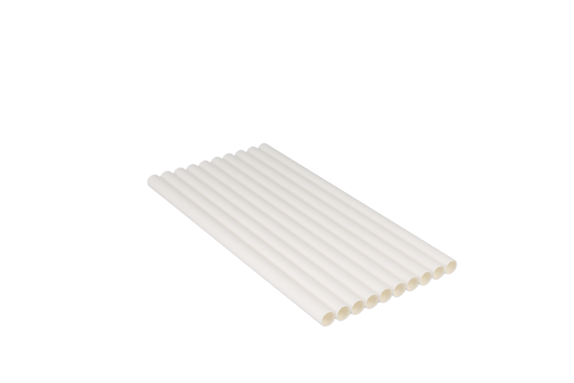 Papieren rietjes wit 210x10mm 1000st