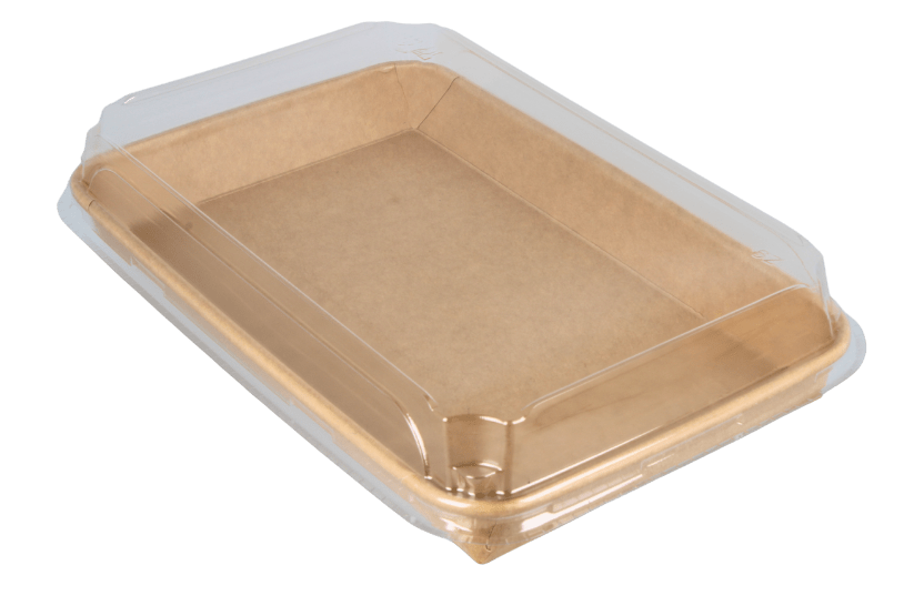 [1519925124] Sushi tray karton TA-09 + deksel 240x150x25 Kraft 200st