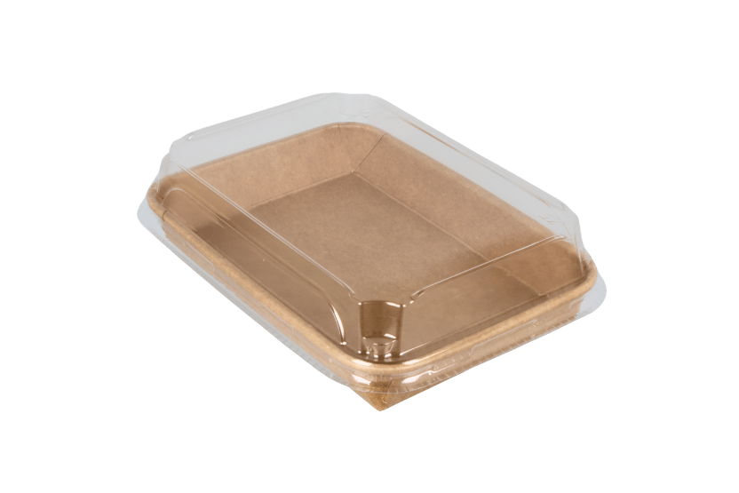 [1519925122] Sushi tray karton TA-05 + deksel 185x130x25 Kraft 300st