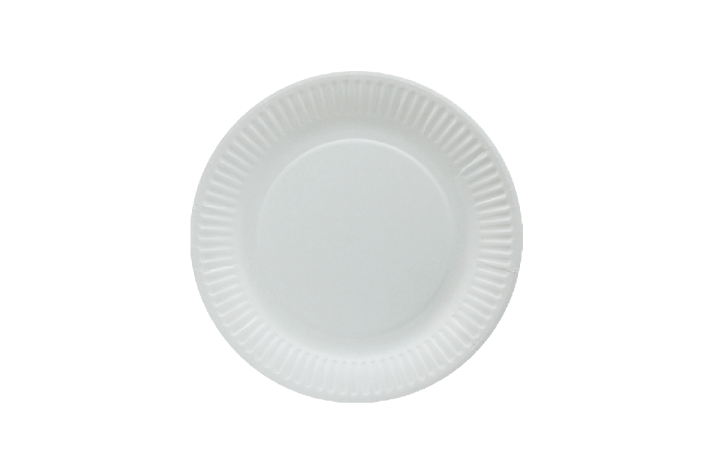 Bord Ø18cm karton wit BIO 1000st