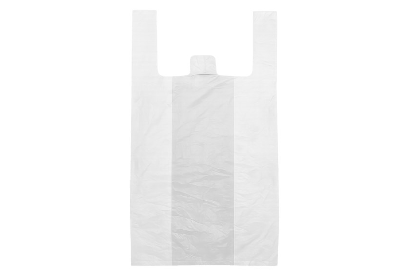 [1519925189] Hemddraagtas HDPE 50+30x80cm 25mu wit 500st