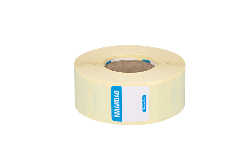 Daglabel MAANDAG 25x25mm blauw (HACCP) 1000st