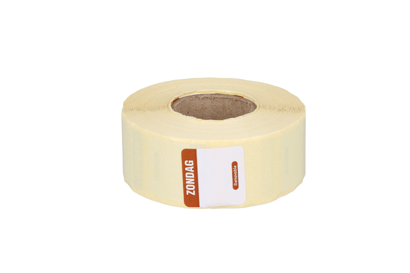 Daglabel ZONDAG 25x25mm bruin (HACCP) 1000st