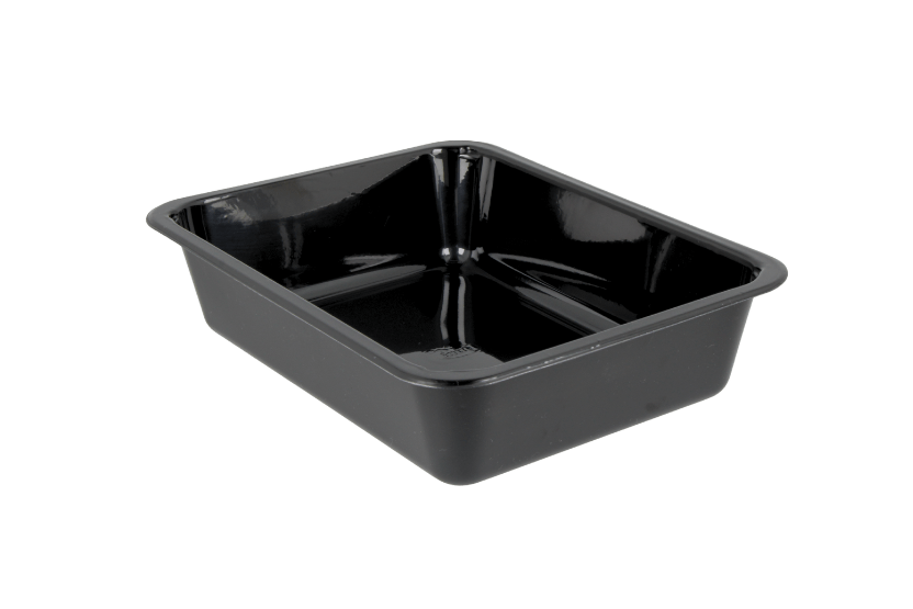CPET tray zwart 1 vaks 226x176x54mm 270st