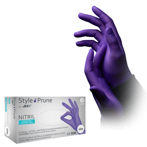 [S01179] Nitril Wegwerphandschoen Poedervrij Style Pruim Donker Paars S 100/doos 01179