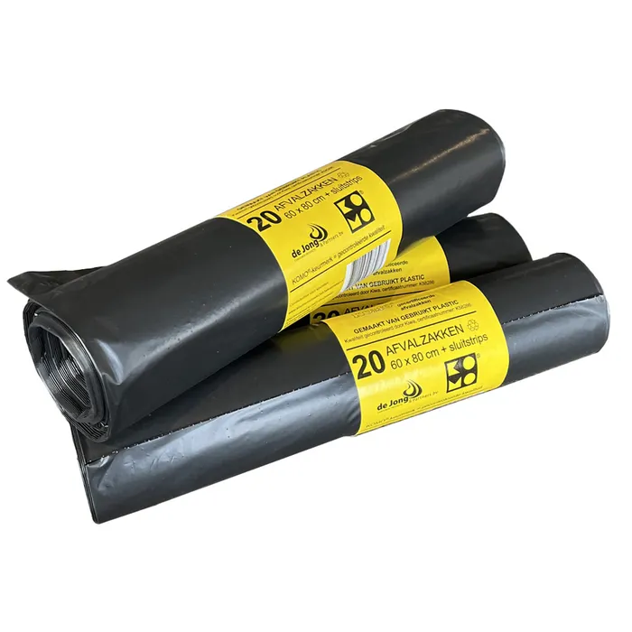 [160100100] Afvalzak LDPE 60x80cm KOMO grijs 20x20st/doos