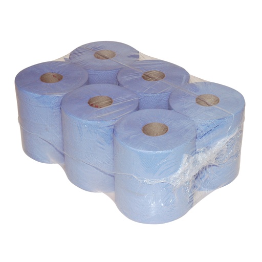 [52313] Midi Poetspapier, recycled naturel, 160m x 20cm, 6 rollen - 2 laags - Blauw 