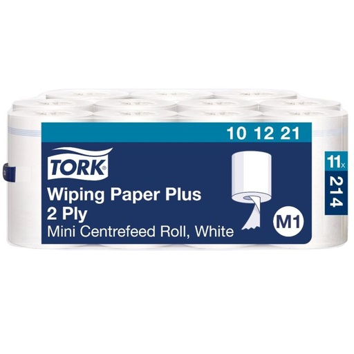 [101221] Tork 101221 Wiping Plus minirollen 2-lgs wit doos á 11 rollen