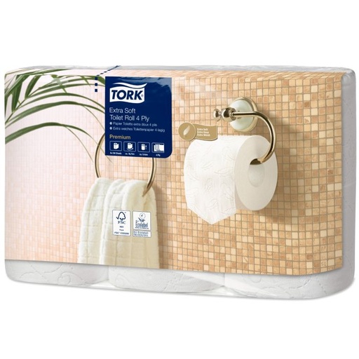 [110406] Tork Premium toiletpapier 4-lgs wit 19 mtr x 10cm pak à 42 rol/153vel 