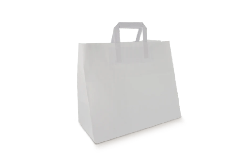 [151210013] Papieren tassen Groot wit 90 gr. 32+17x29cm 300st