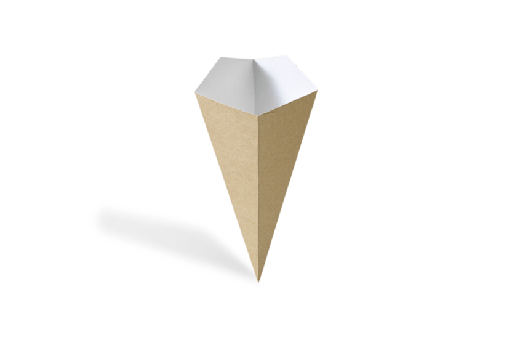 [151220023-1] Puntzakken klein 14,7x21cm kraft/wit 500st