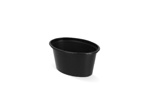 [151270002] Ovaal sausbakje 2oz 50ml Ø70mm Zwart 1000st