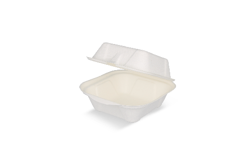 [151280613] Hamburgerbakje IP7 Klein suikerriet wit BIO 500st