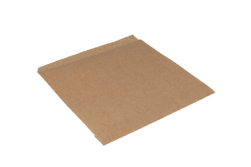 [15160025] Hamburger zakje 17x18cm kraft vetvrij papier BIO 2504st