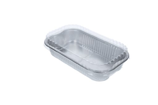 [1519987525] PET deksel voor aluminium bak 1000ml rechthoek 500st