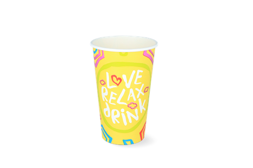 [1519987534] Milkshakebeker middel 400/460 ml 16oz geel karton 500st