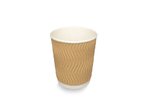 [1519987542] Kartonnen koffiebeker 230cc 8oz Ripple Kraft 500st