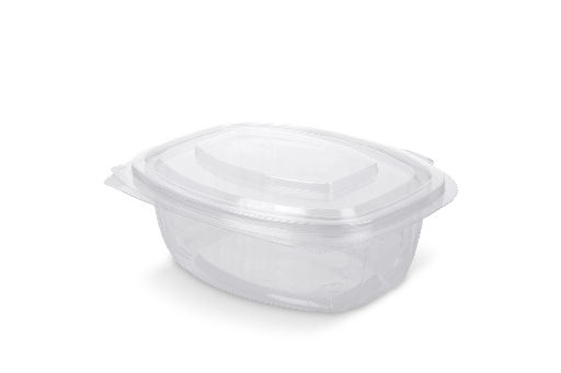 [1519987571-1] Saladebakje met klapdeksel 500 ml rPET 300st