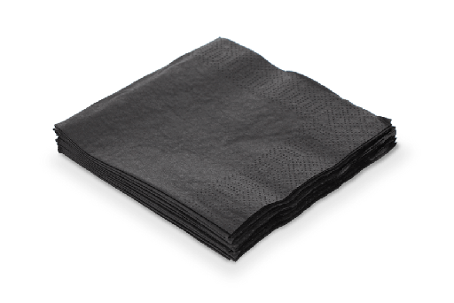[1519987612] Servet 2 laags 1/4 vouw 40x40cm papier zwart BIO 1500st