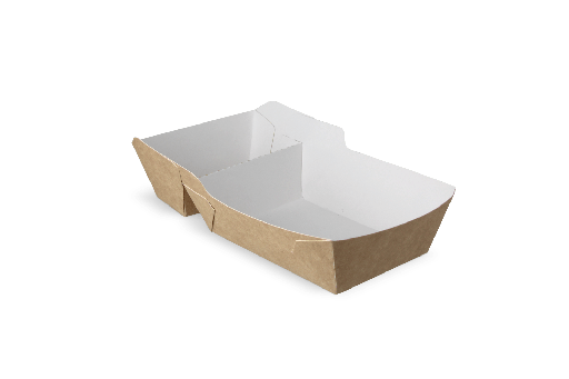 [1519987898] Frietbakjes A23 (A7+1) kraft/wit BIO 400st