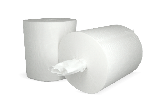 [1519988016] Poetsrol Midi (kokerloos) 1 laags 6x270 meter Ø20cm 100% cellulose T9 6st
