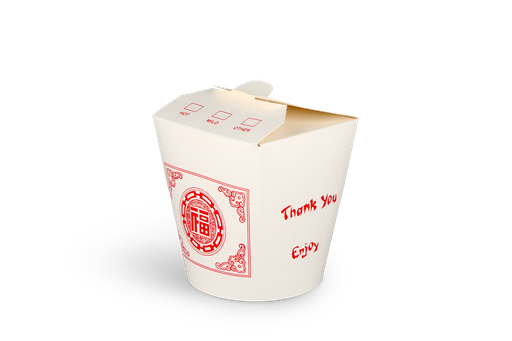 [1519988341] Wok to Go beker 32oz 1000ml karton wit met rood 500st