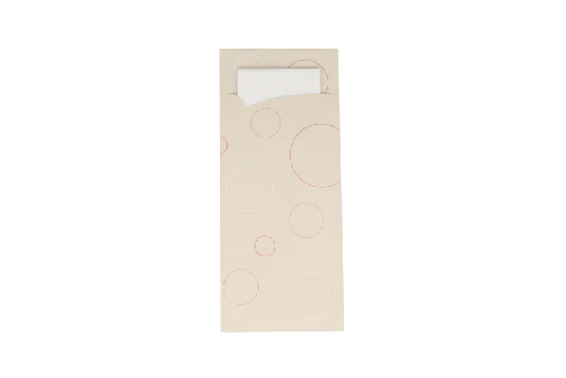 [1519988606] Bestekzakje pochette Bubble met wit servet 600st