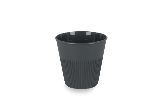 [1519988669] Herbruikbare koffiebeker 230cc 8oz geribbeld grijs 240st