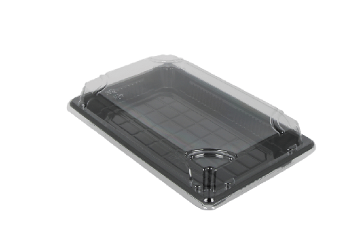 [1519998023] Sushi tray HP-07 + deksel 220x135x20mm Zwart 400st
