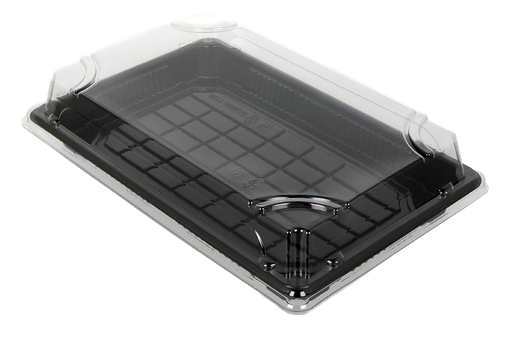 [1519998024] Sushi tray HP-09 + deksel 240x150x25mm Zwart 400st