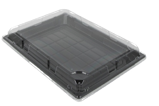 [1519998025] Sushi tray HP-11 + deksel 255x187x23mm Zwart 200st