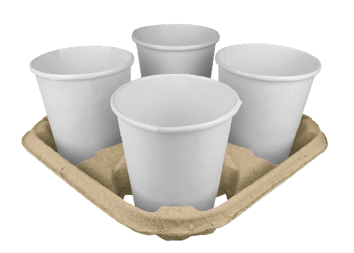 [1519987575] Draagtray voor 4 bekers Gerecycled Karton 220st