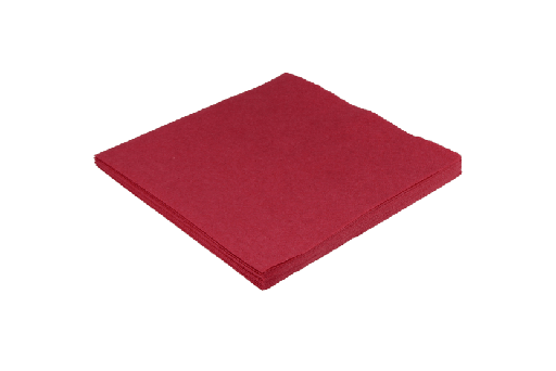 [151360020] Servet 2 laags 1/4 vouw 33x33cm papier wijnrood 2000st