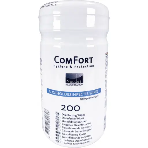 [1] ComFort Desinfectie wipes, 13x13cm, 200 vellen, blue 
