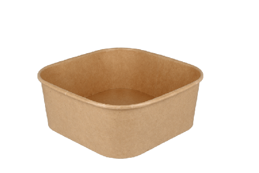 [1519925013] Vierkante maaltijdbak karton 1200ml Kraft 300st