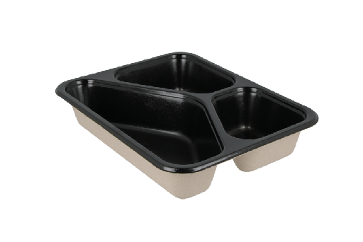 [1519925112] Suikerriet menutray 227x178x44mm 3vaks zwart CPET-lam 250st