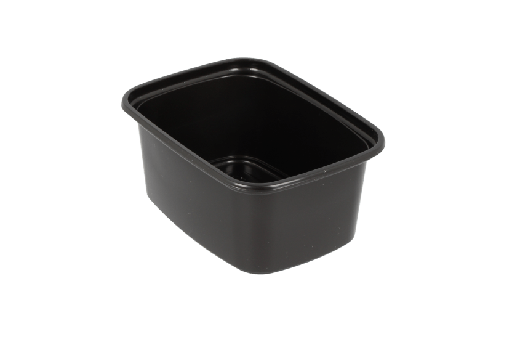 [1519925104] Sausbakjes 250ml 108mm rechthoekig zwart 1000st