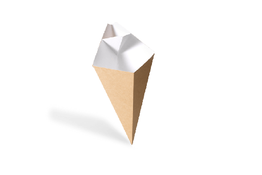 [151220027] Puntzak klein met sausvak kraft/wit 500st