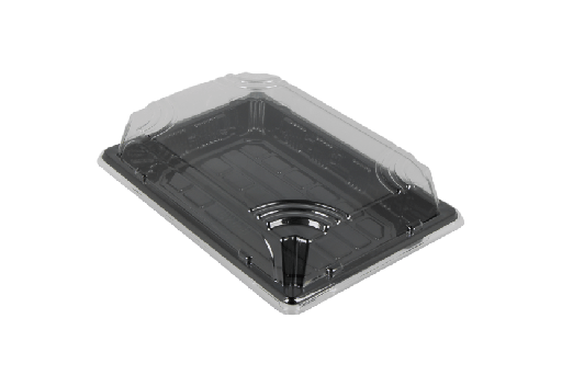 [1519998022-1] Sushi tray SY-05 + deksel 185x130x20mm Zwart 300st