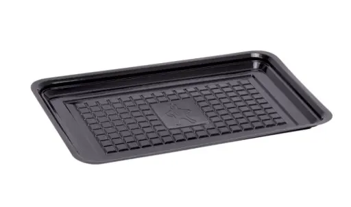 [2910125180Z] RPET vleeswarenschaaltje zwart formaat 125 x 180 x 10 mm 3.000st