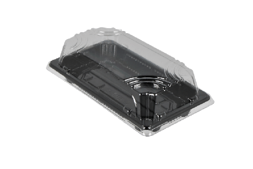 [1519998019-1] Sushi tray SY-01 + deksel 164x88x20mm Zwart 300st