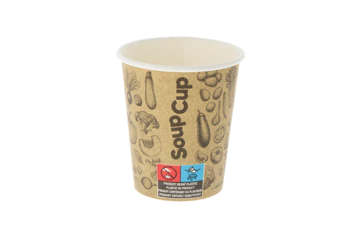 [1519925136] Kartonnen soepbekers "Veggie" 230ml Ø80mm 8oz 1000st
