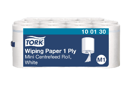 [15140002] Tork® M1 Wiping Poetspapier Mini Rol Centerfeed 11 rollen Wit (100130) 11st